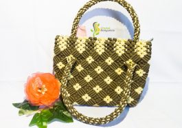 produk banyumas handbag tali kur coklat motif bunga